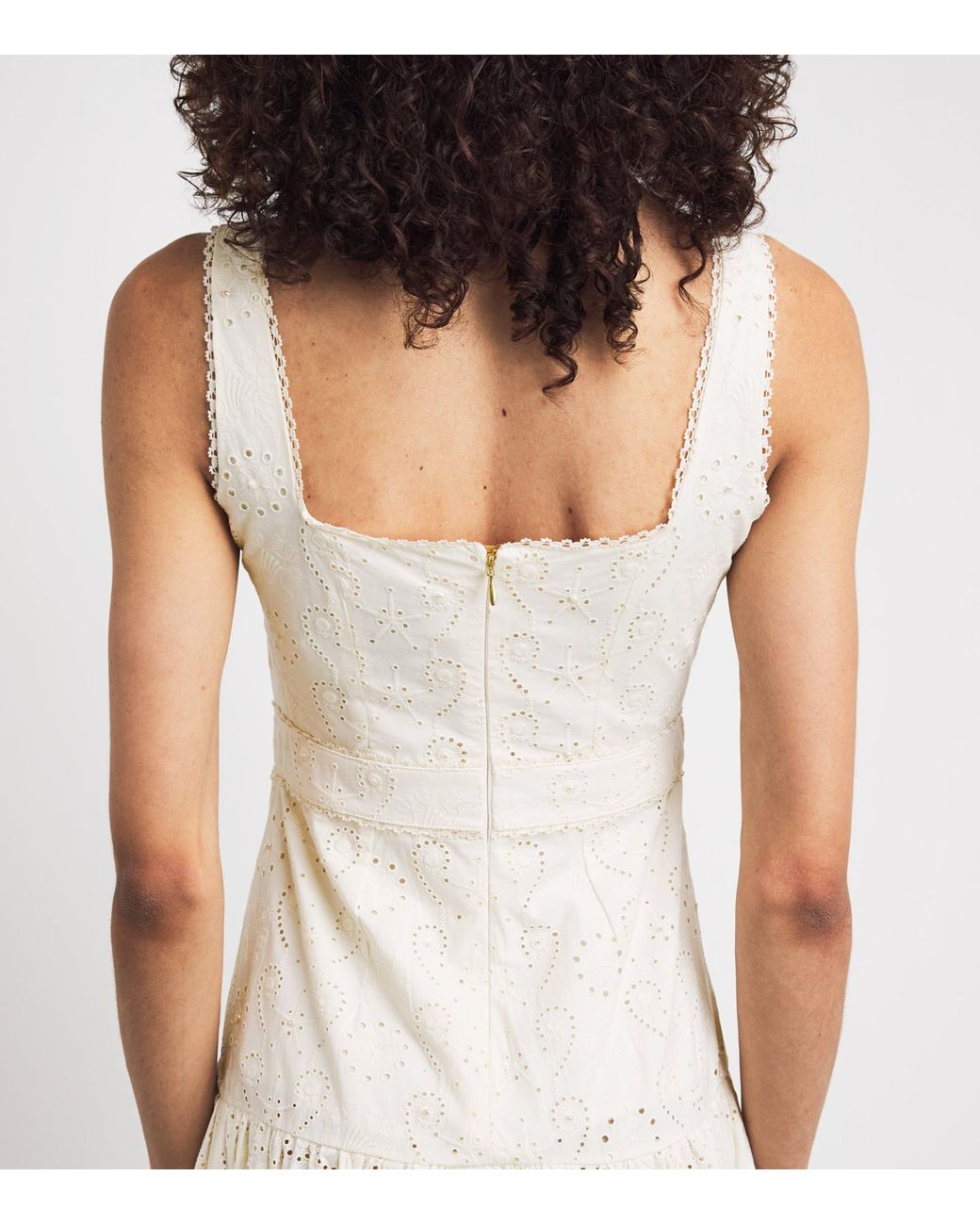 Agua Bendita White Cotton Abeja Playa Maxi Dress