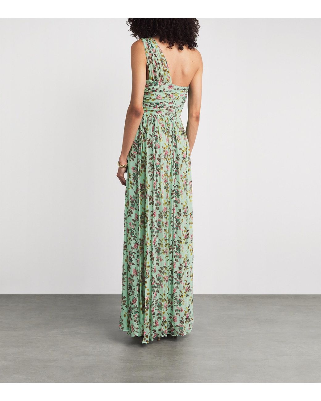 Ulla Johnson Green Silk One-Shoulder Aureline Gown