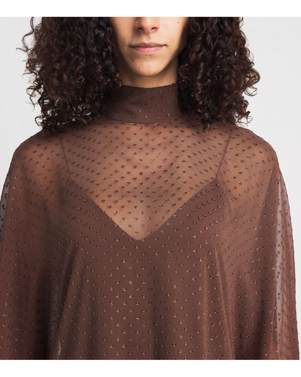 Taller Marmo Brown Silk-Blend Muscat Kaftan Maxi Dress