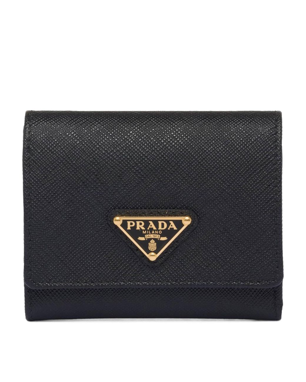 Prada Black Small Saffiano Leather Bifold Wallet