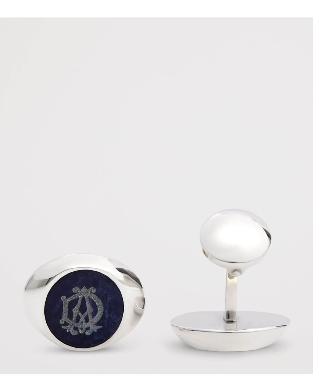 Dunhill Blue Rhodium-Plated And Sodalite Ad Cypher Cufflinks for men