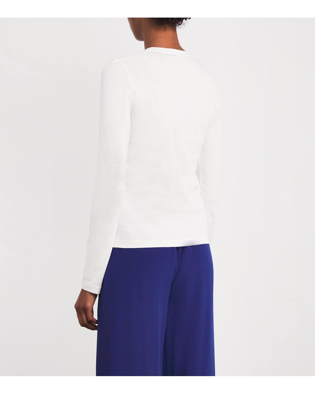 Joseph White Cotton-Silk Long-Sleeve T-Shirt