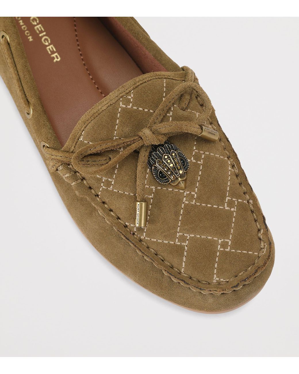 Kurt Geiger Brown Suede Eagle Moccasins