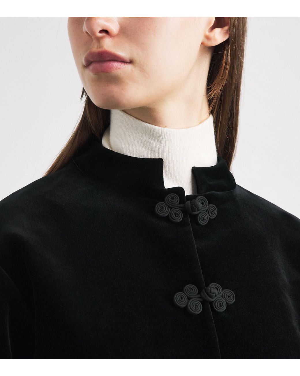 Rohe Black Velvet Pankou-Closure Jacket