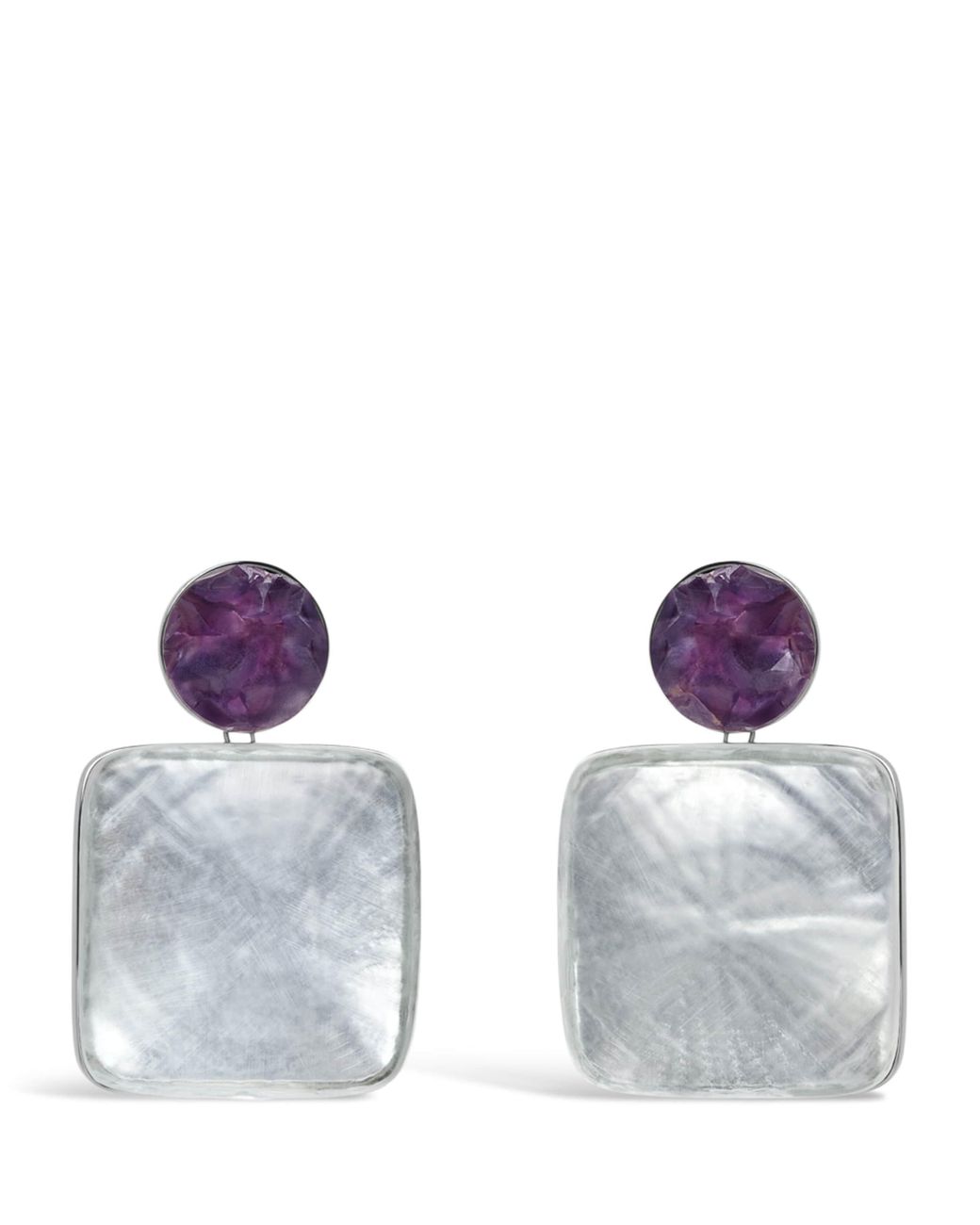 Alaïa Metallic Amethyst Pendant Earrings