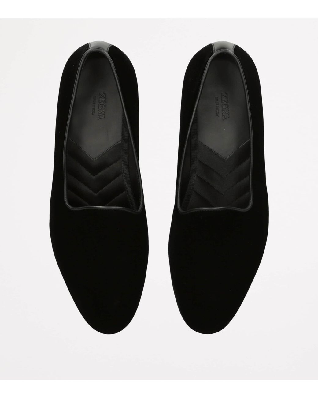 Zegna Black Velvet Gala Loafers for men