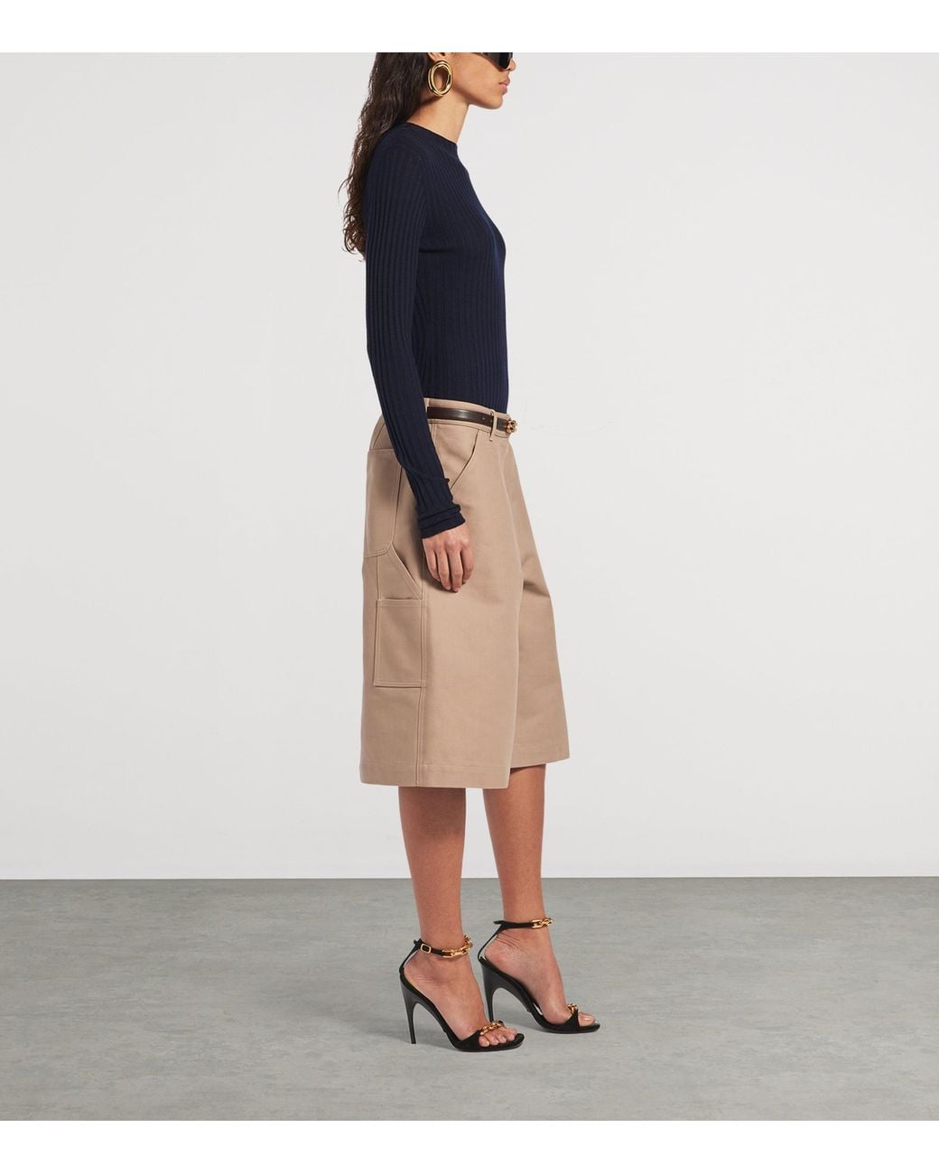 Balenciaga Natural Cotton Tailored Shorts