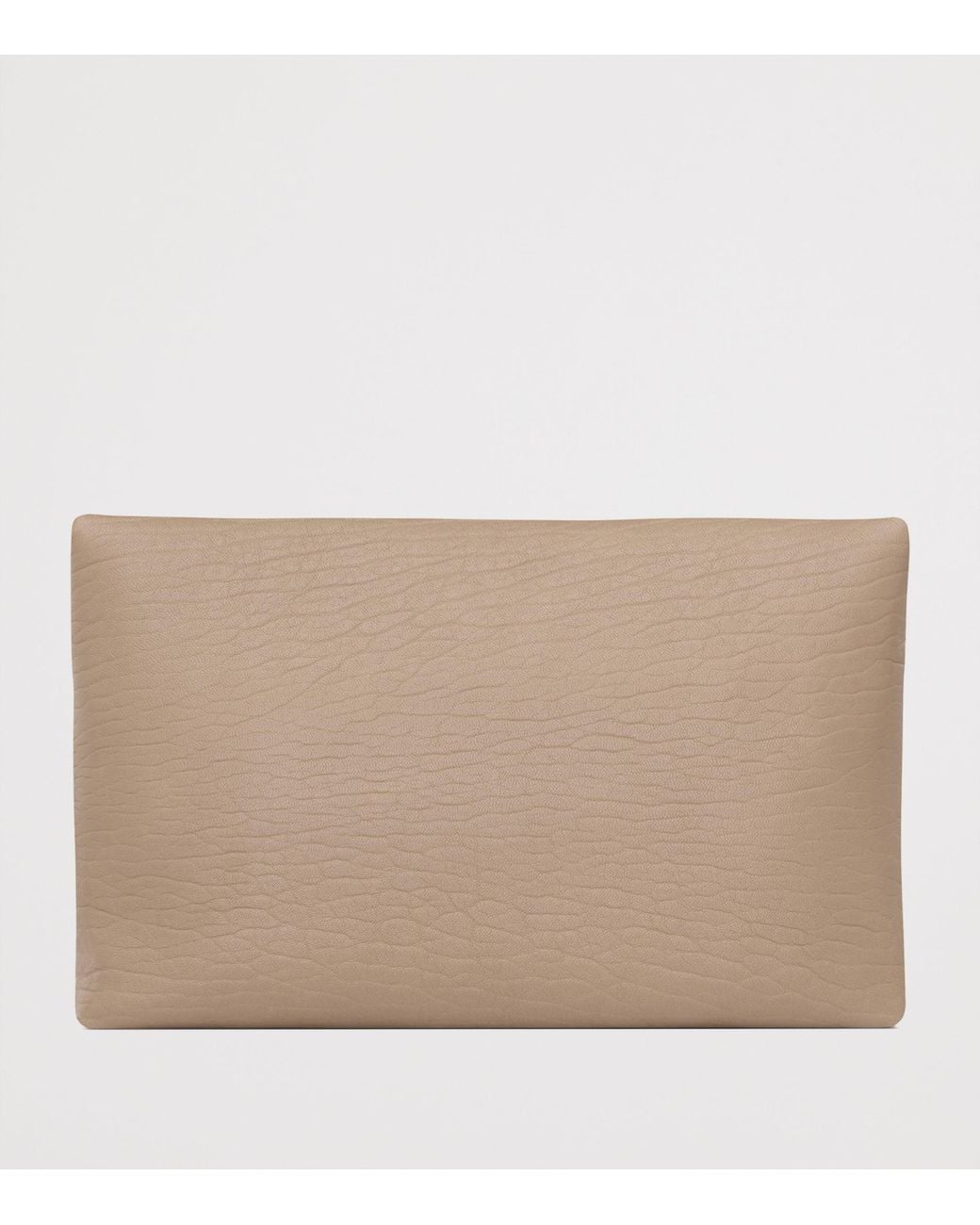 Saint Laurent Natural Large Leather Cassandre Envelope Pouch
