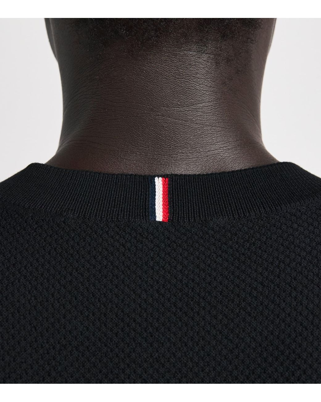 Moncler Black Cotton Textured Knit Sweater for men