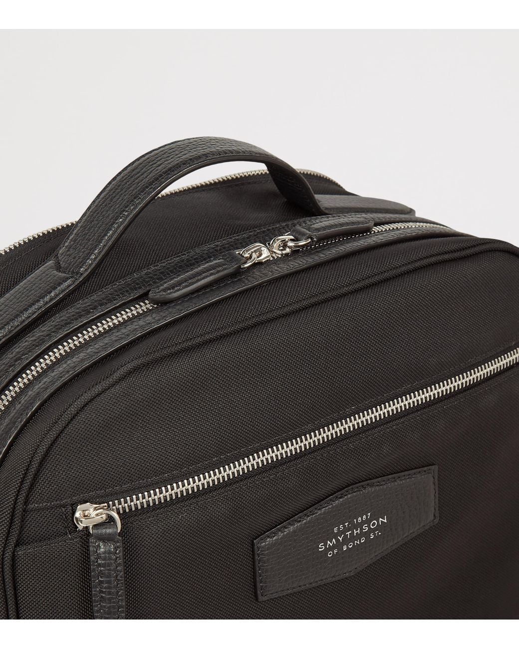 Smythson Black Canvas Norton Backpack for men