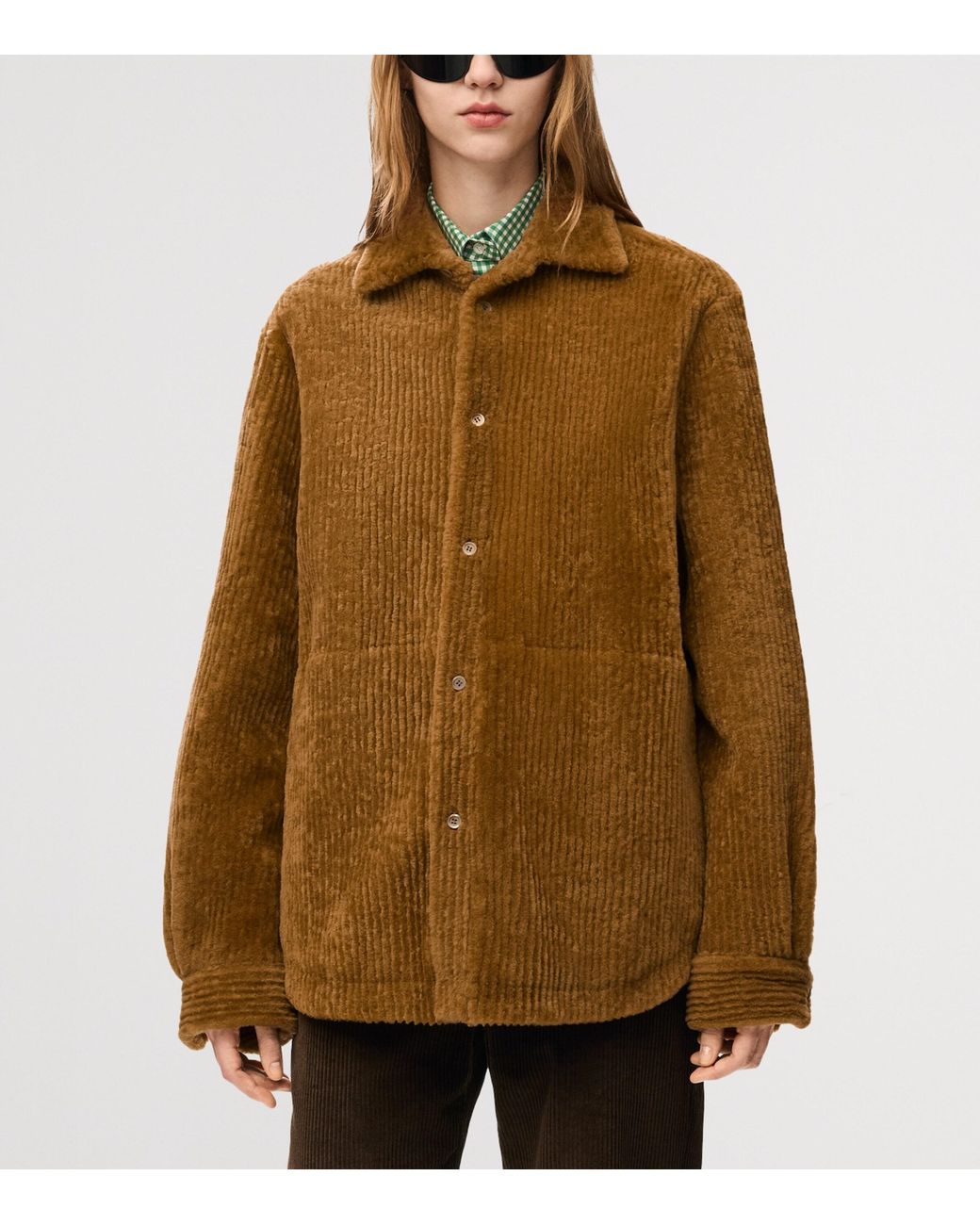Loewe Brown Corduroy Merino Shearling Overshirt