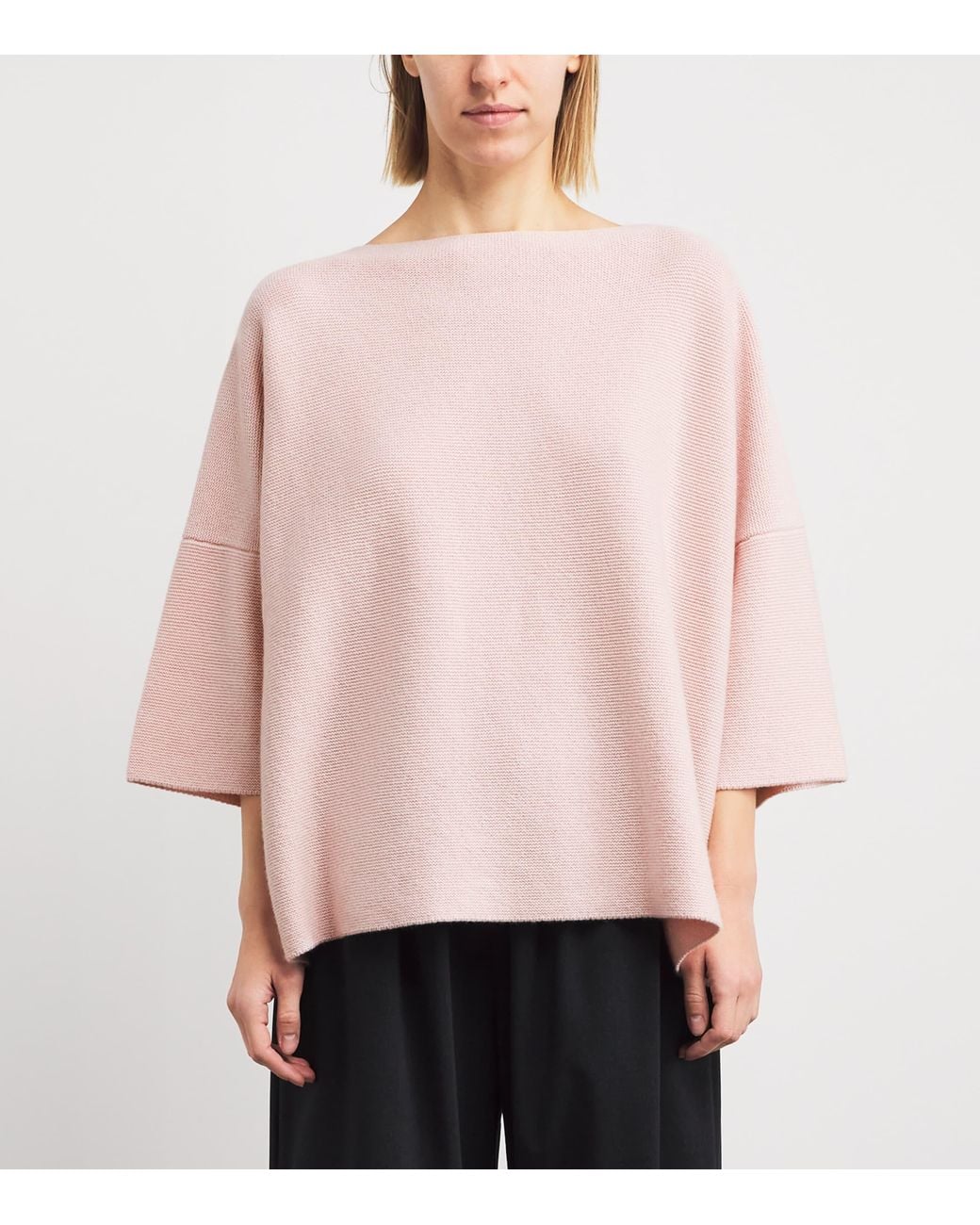 Eskandar Pink Cashmere Split-Sleeve Sweater