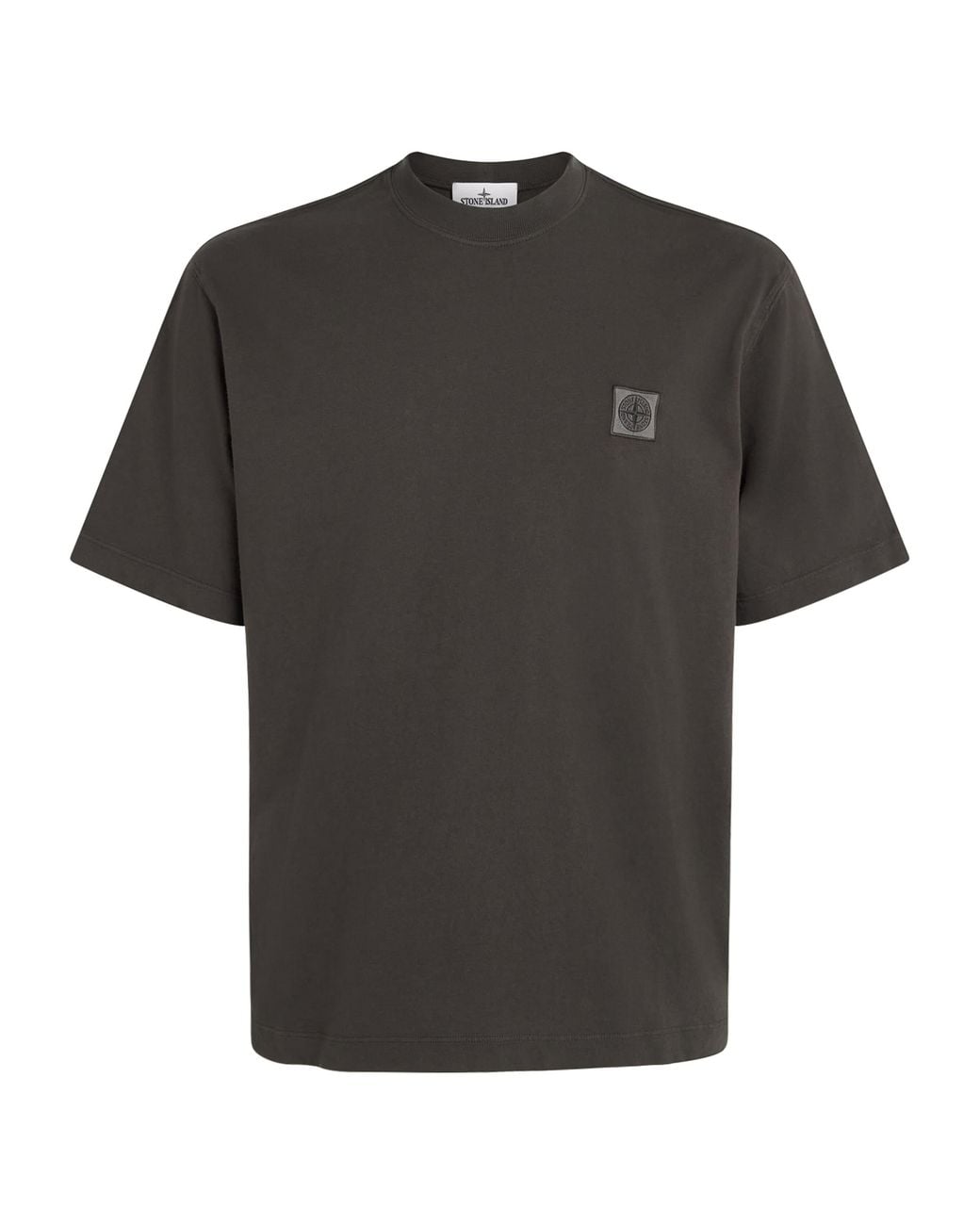 Stone Island Black Cotton Logo T-Shirt for men