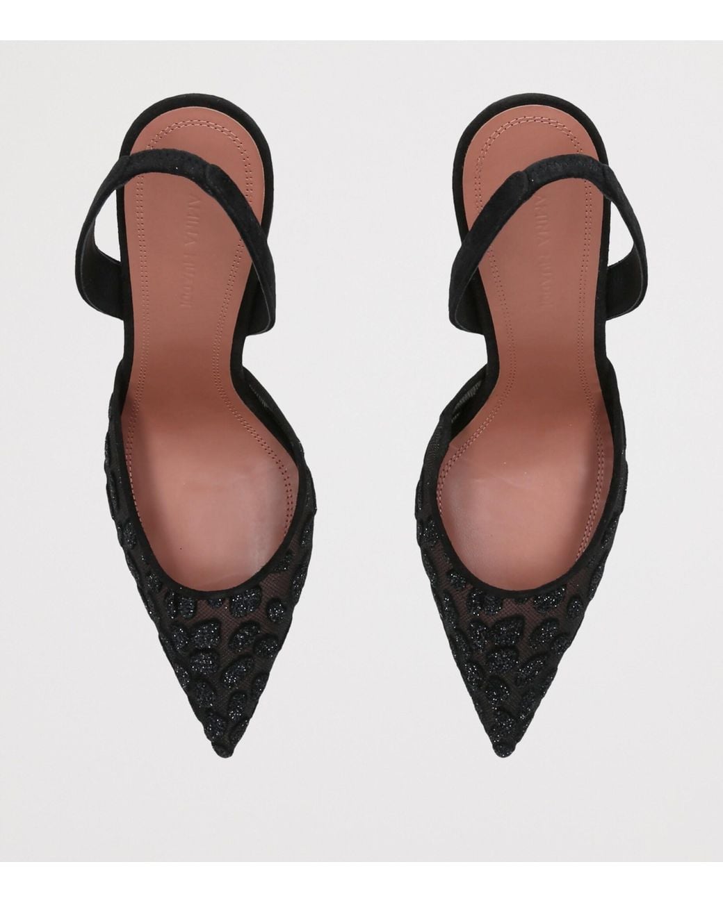 AMINA MUADDI Black Mesh Holli Slingback Pumps 95