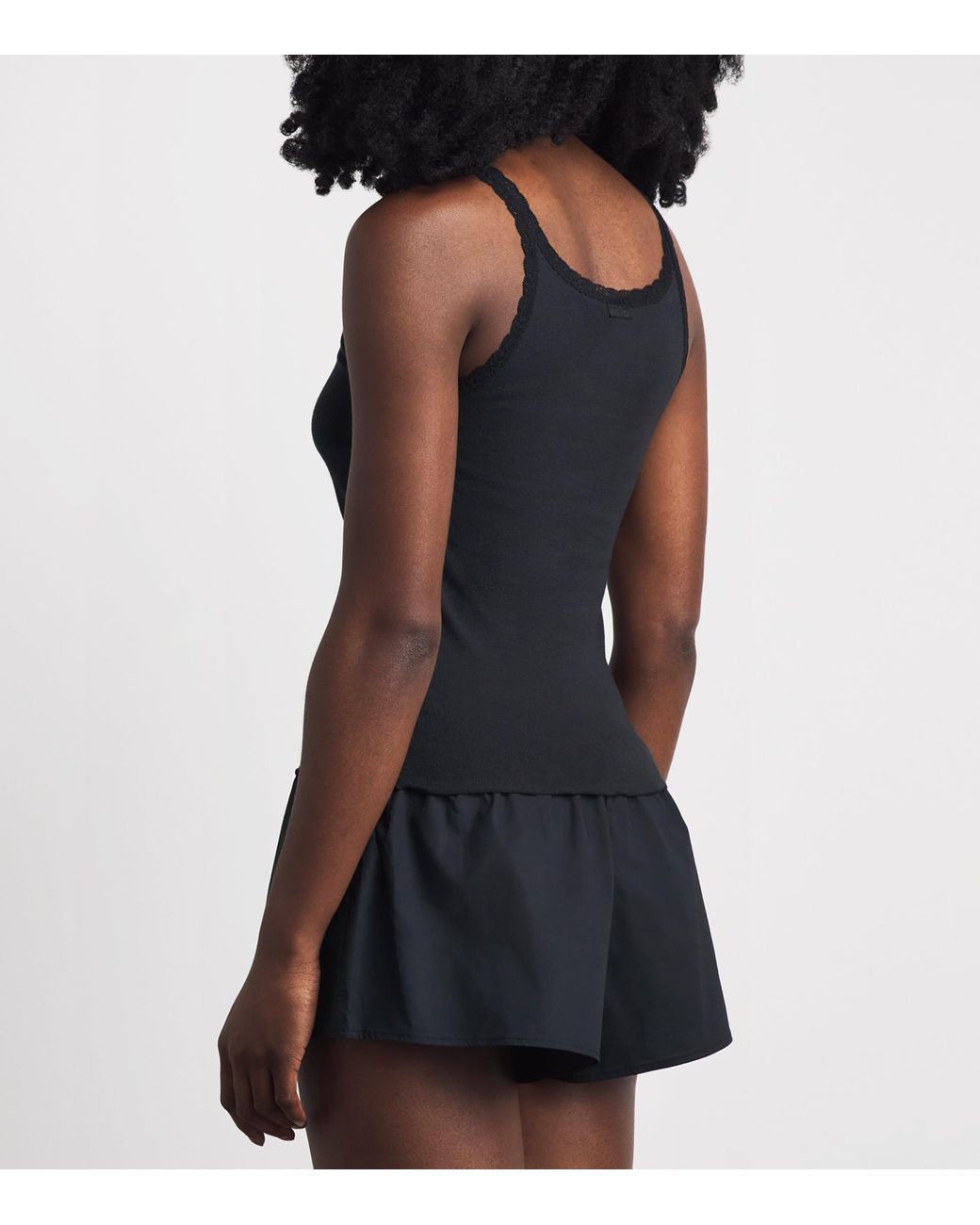 Skims Black Pointelle Cami Pyjama Top