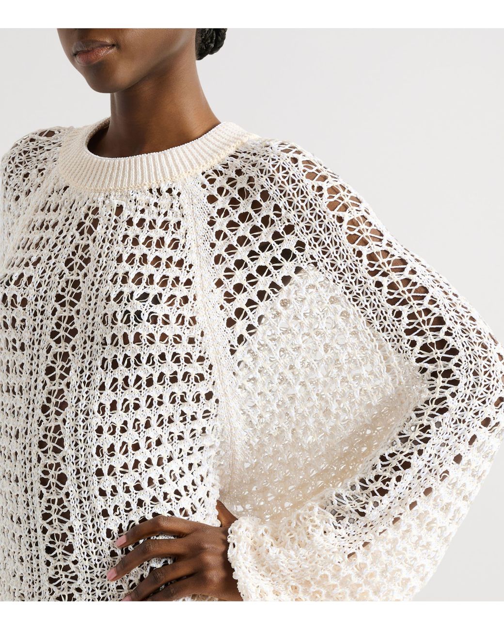 Balmain White Crochet Mini Dress