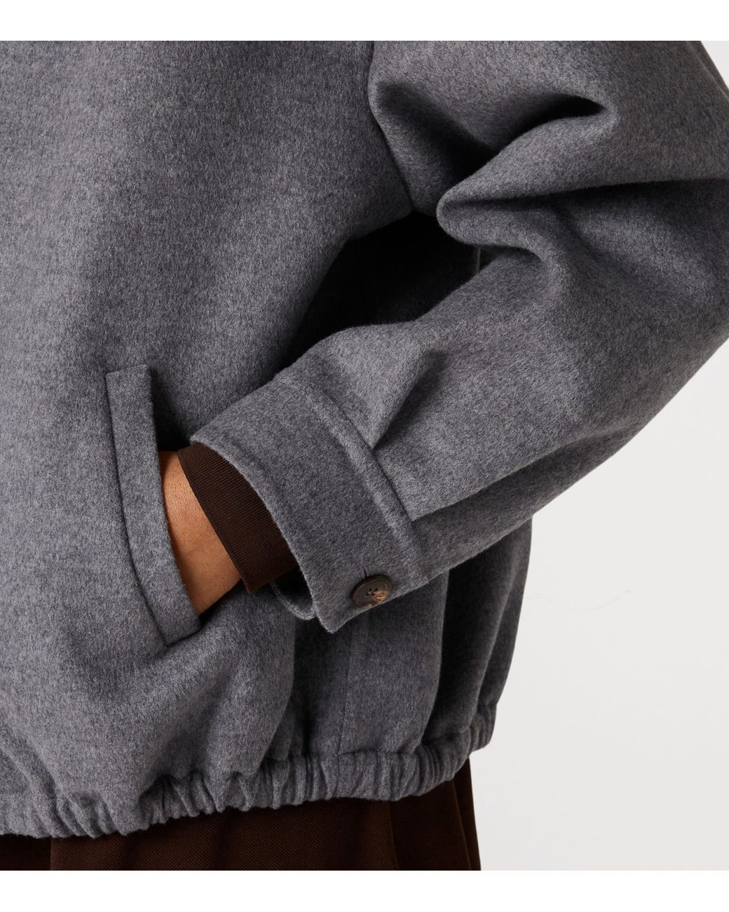 Miu Miu Gray Wool-Cashmere Shirt Jacket