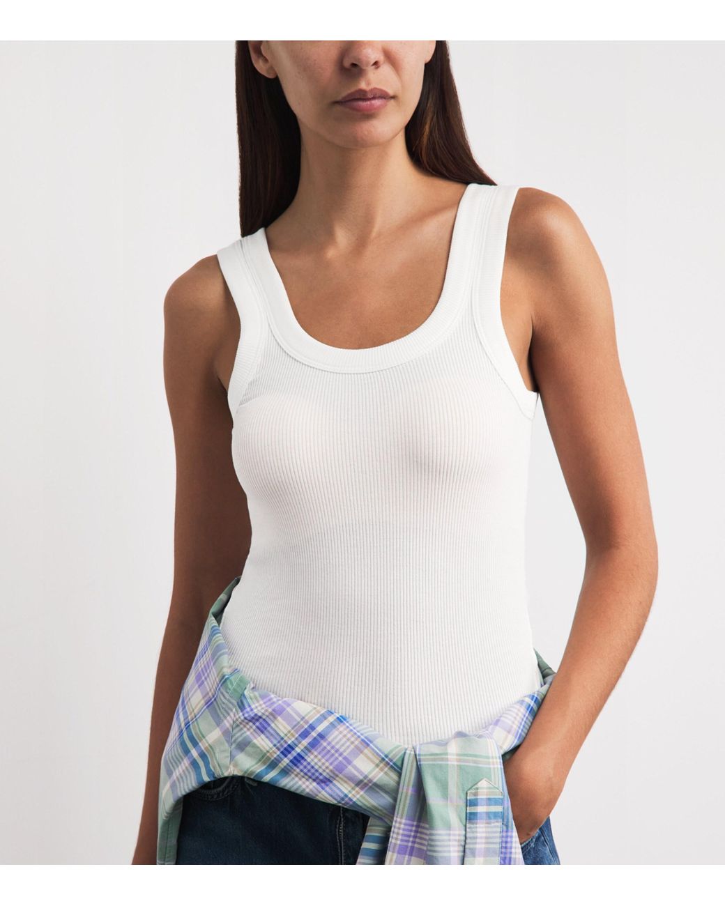 Rag & Bone White The Essential Rib Tank Top