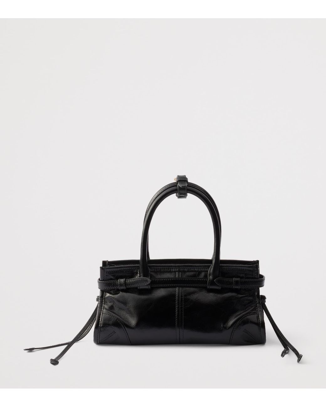 Prada Black Mini Leather Bonnie Top-Handle Bag