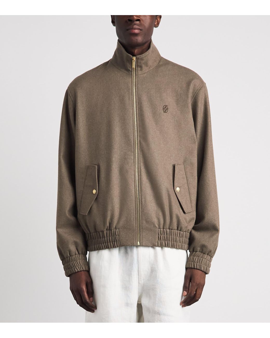 Drole de Monsieur Brown Virgin Wool-Blend Track Jacket for men