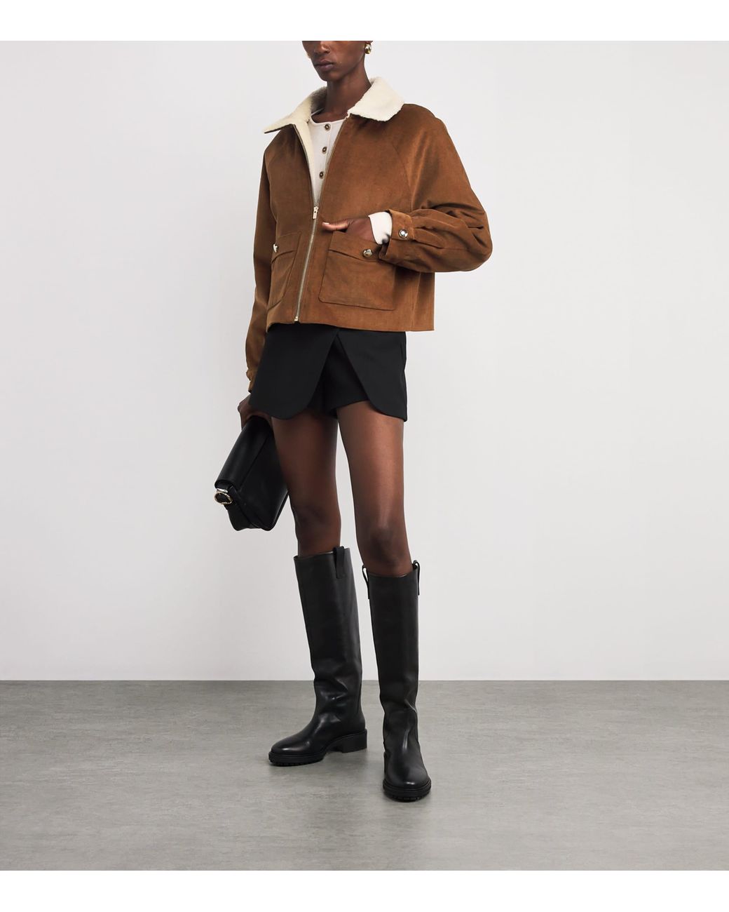 Maje Brown Cotton-Blend Corduroy Jacket