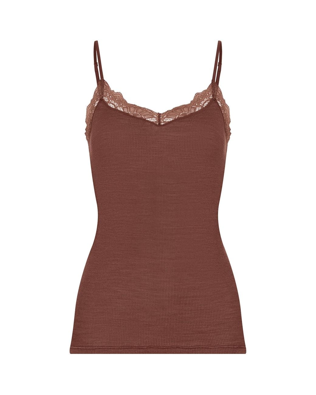 Hanro Brown Wool-Silk Cami Top