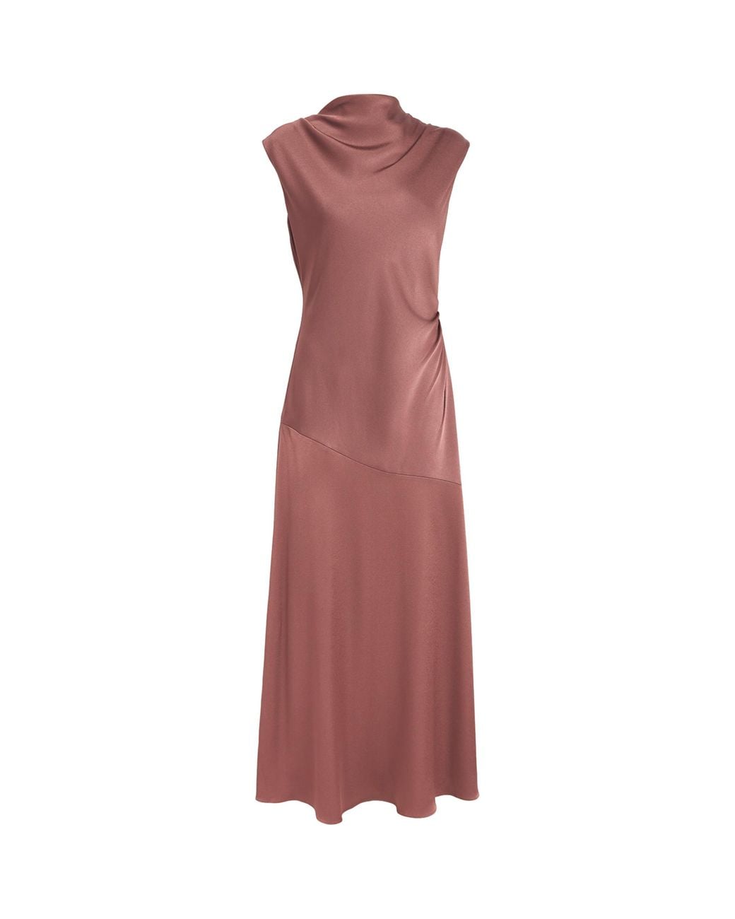 ME+EM Purple Crepe Bias-Cut Maxi Dress