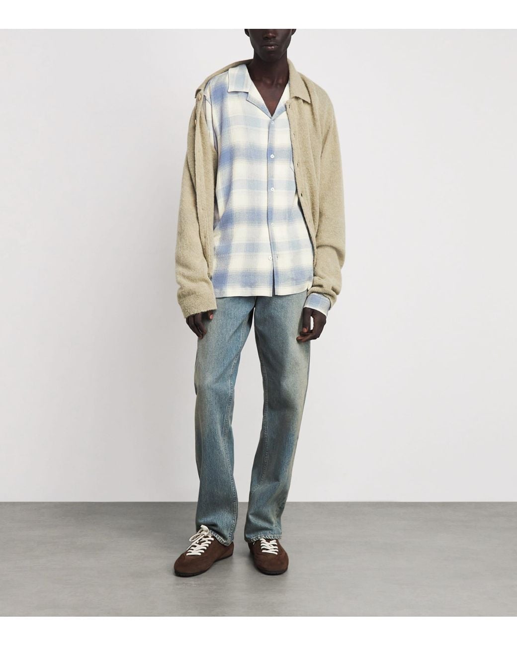 PAIGE Blue Check Kransey Shirt for men