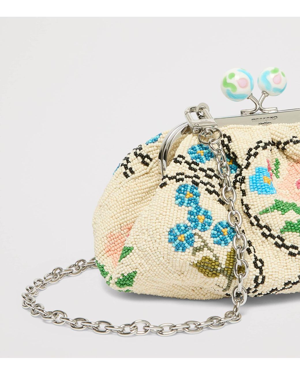 Weekend by Maxmara Metallic Cotton Beaded Clutch Bag