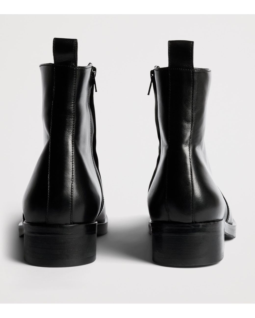 Studio Nicholson Black Leather Square-Toe Boots for men