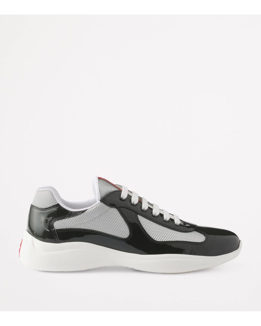 Prada Gray Patent Leather-Blend America's Cup Sneakers for men