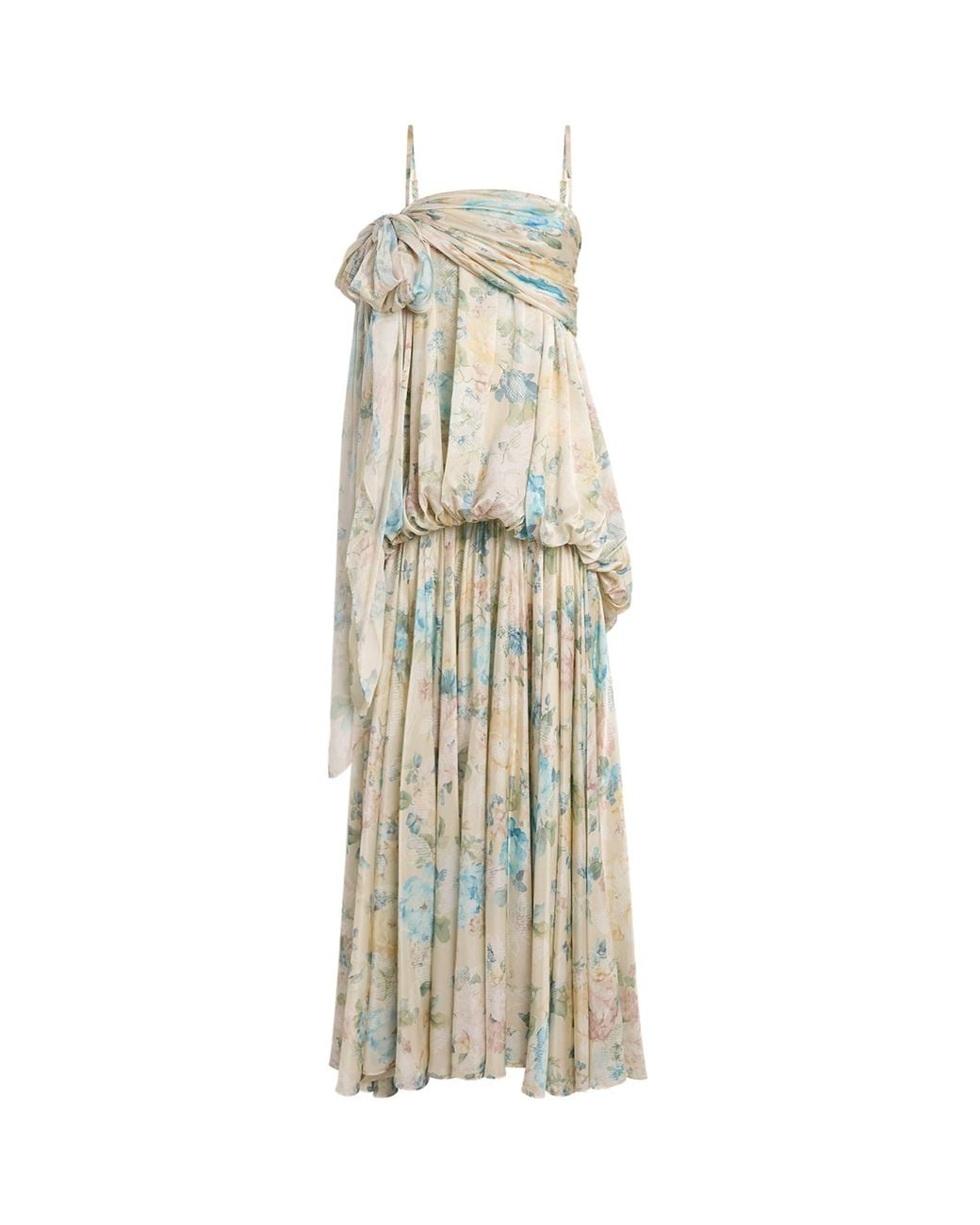 Zimmermann Metallic Silk Floral Clash Maxi Dress