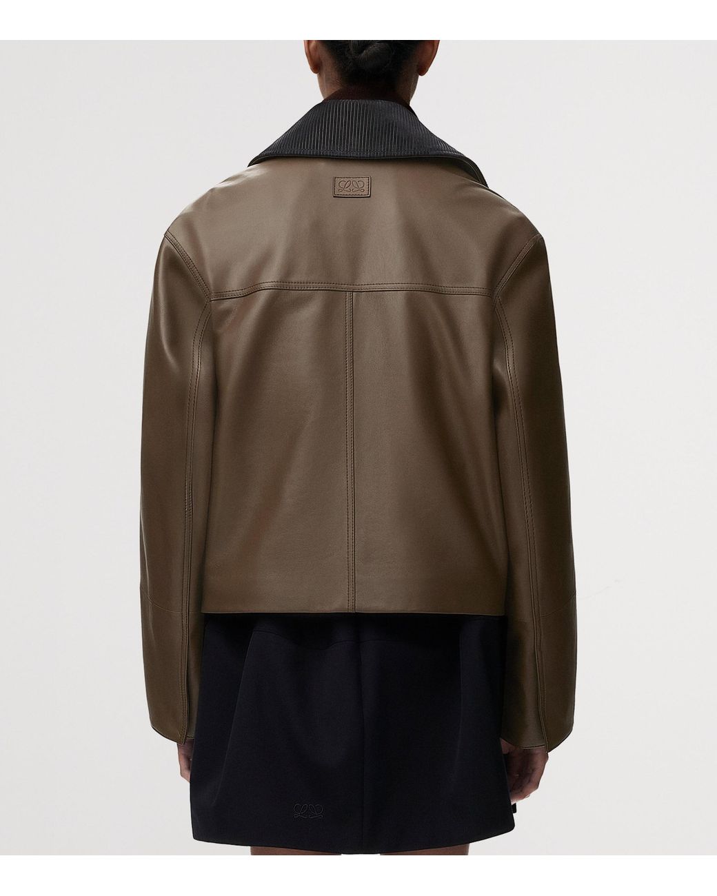 Loewe Brown Lambskin Aviator Jacket
