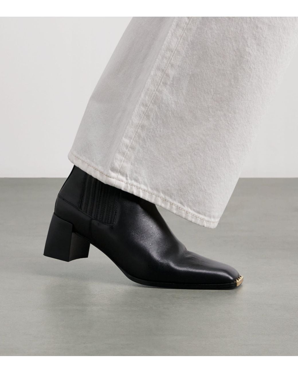 Sandro Black Leather Ankle Boots 55