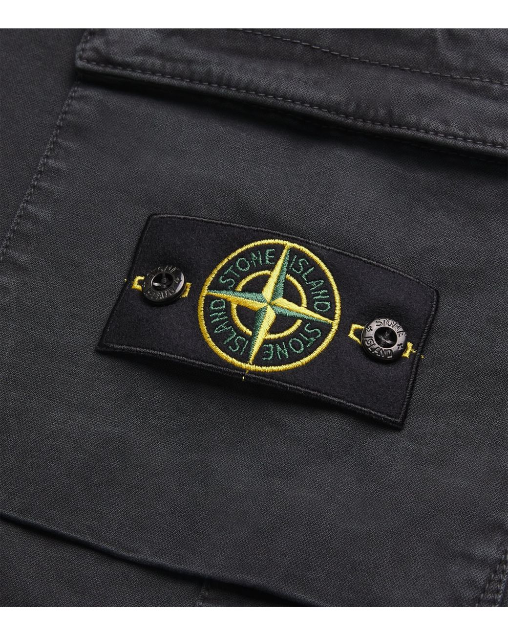 Stone Island Black Stretch-Cotton Cargo Trousers for men
