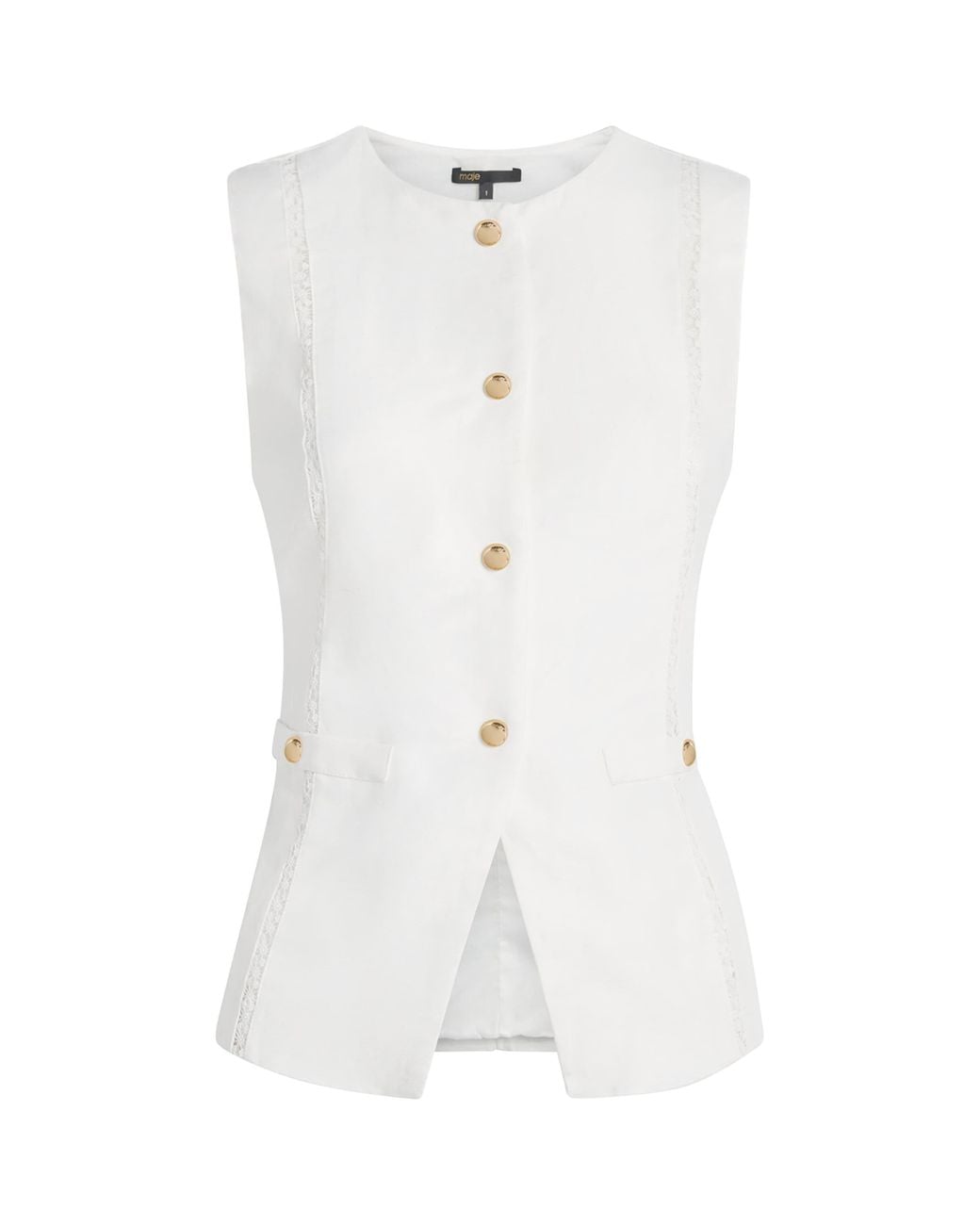 Maje White Embroidered Waistcoat