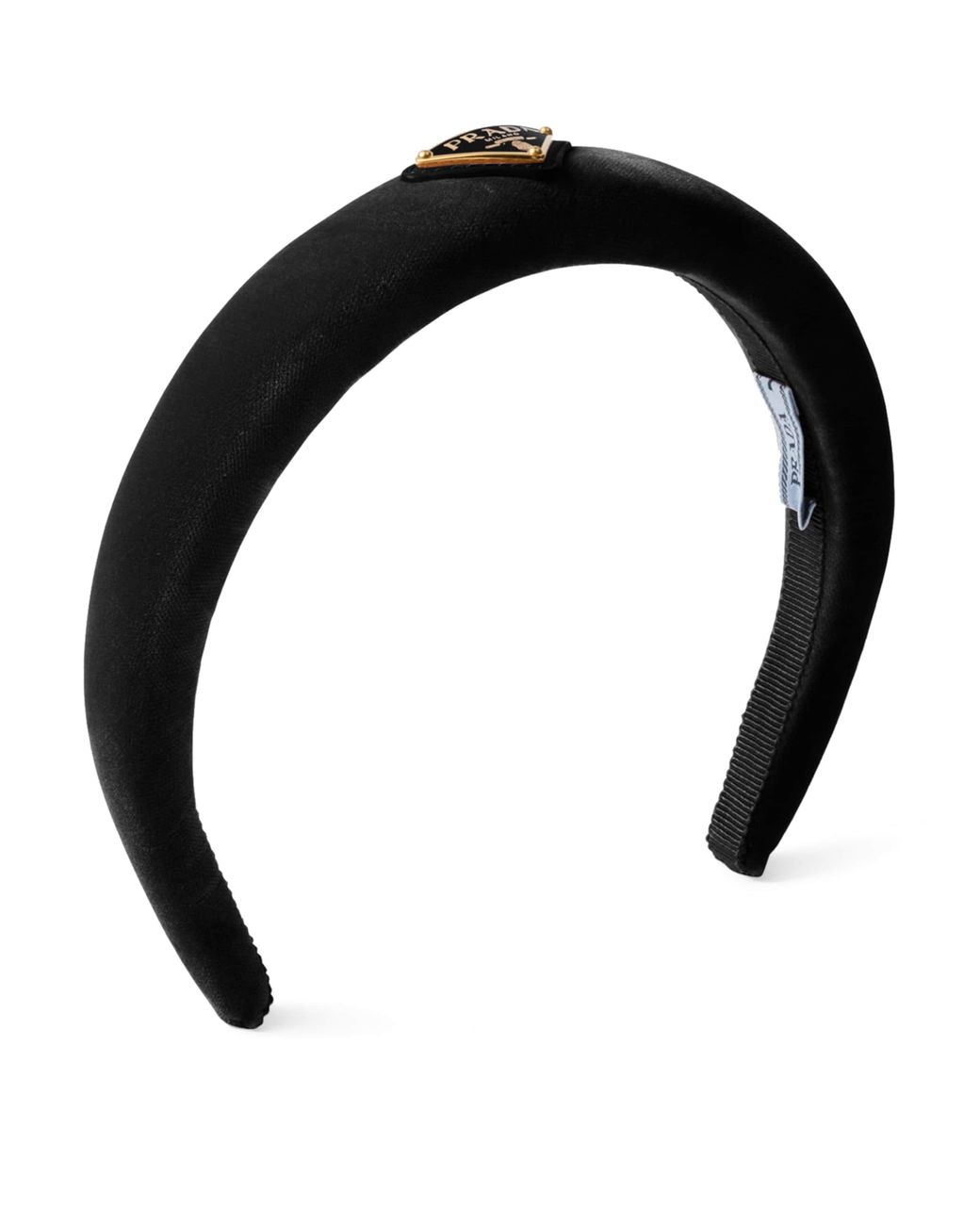 Prada Black Velvet Logo Headband