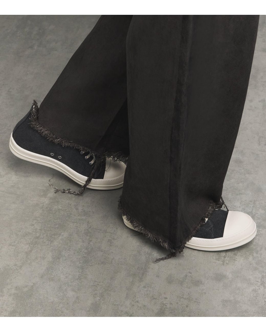 Rick Owens Black Canvas Low-Top Sneakers for men