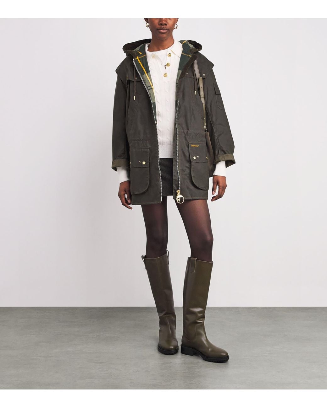 Barbour Gray Waxed Aberford Jacket