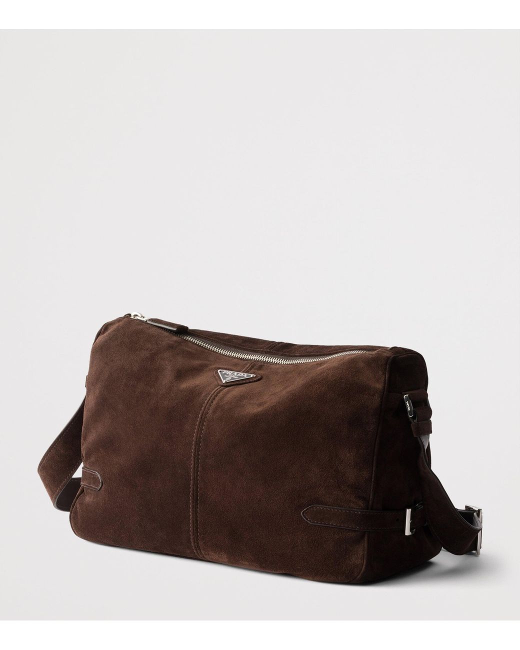 Prada Brown Suede Shoulder Bag for men