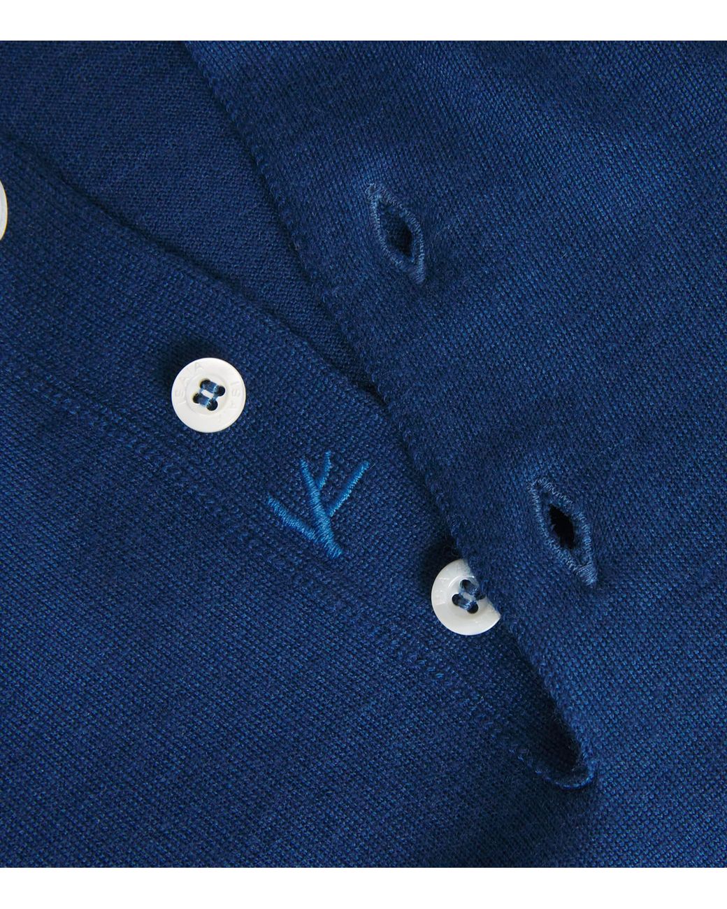 Isaia Blue Cashmere-Silk Knit Polo Shirt for men