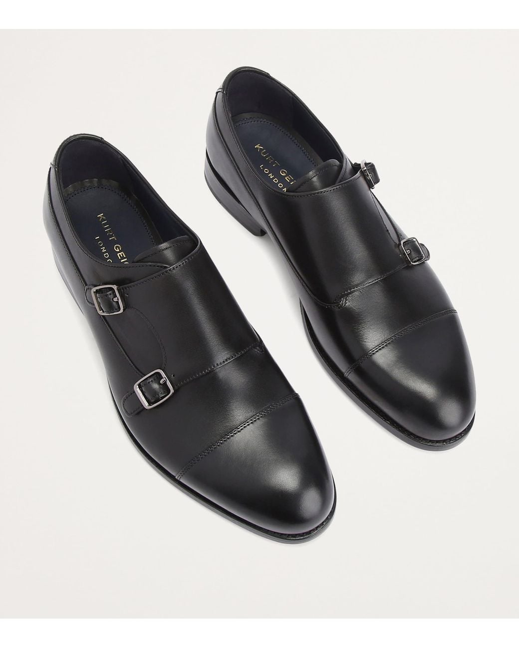 Kurt Geiger Black Leather Sloane Monk Shoes for men