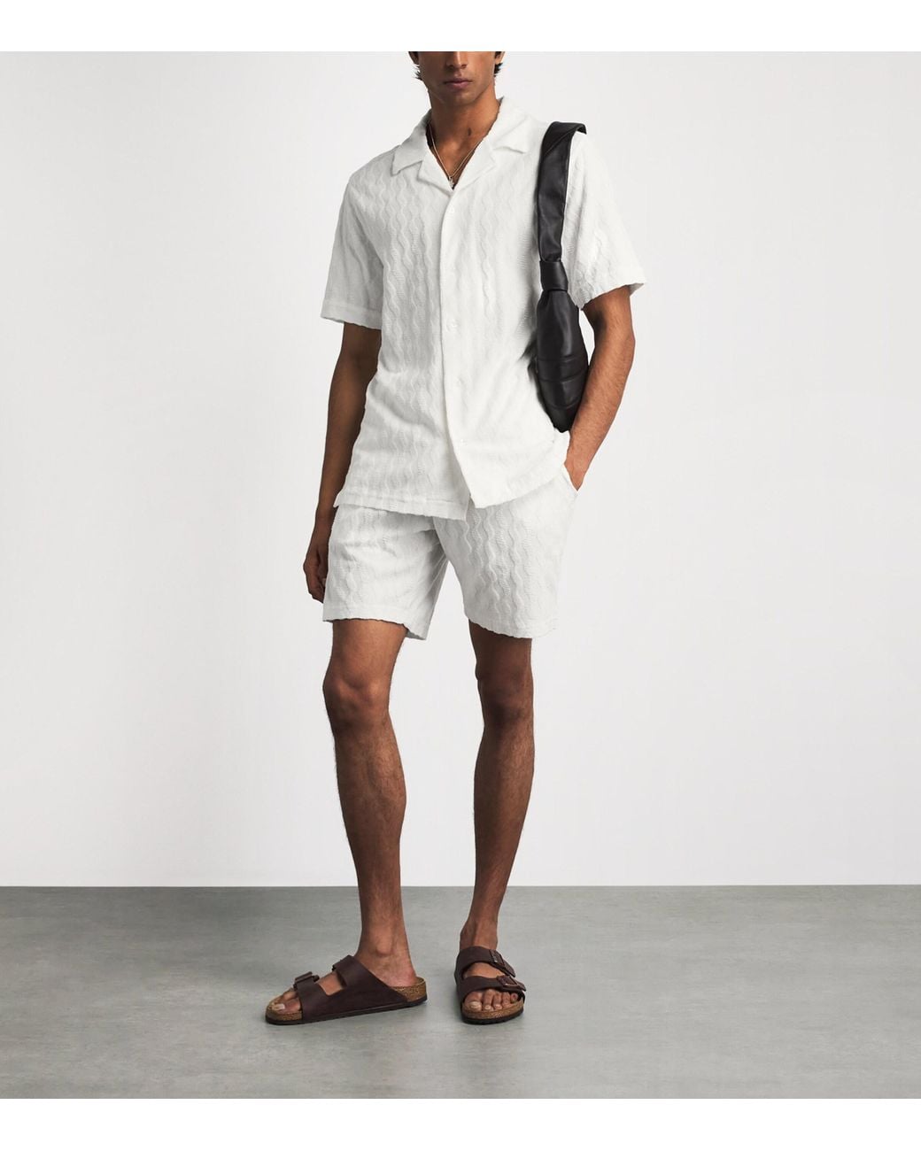 Frescobol Carioca White Terry Cotton Roberto Shirt for men