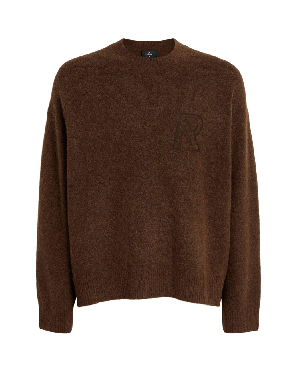 Represent Brown Wool-Blend Logo Sweater for men
