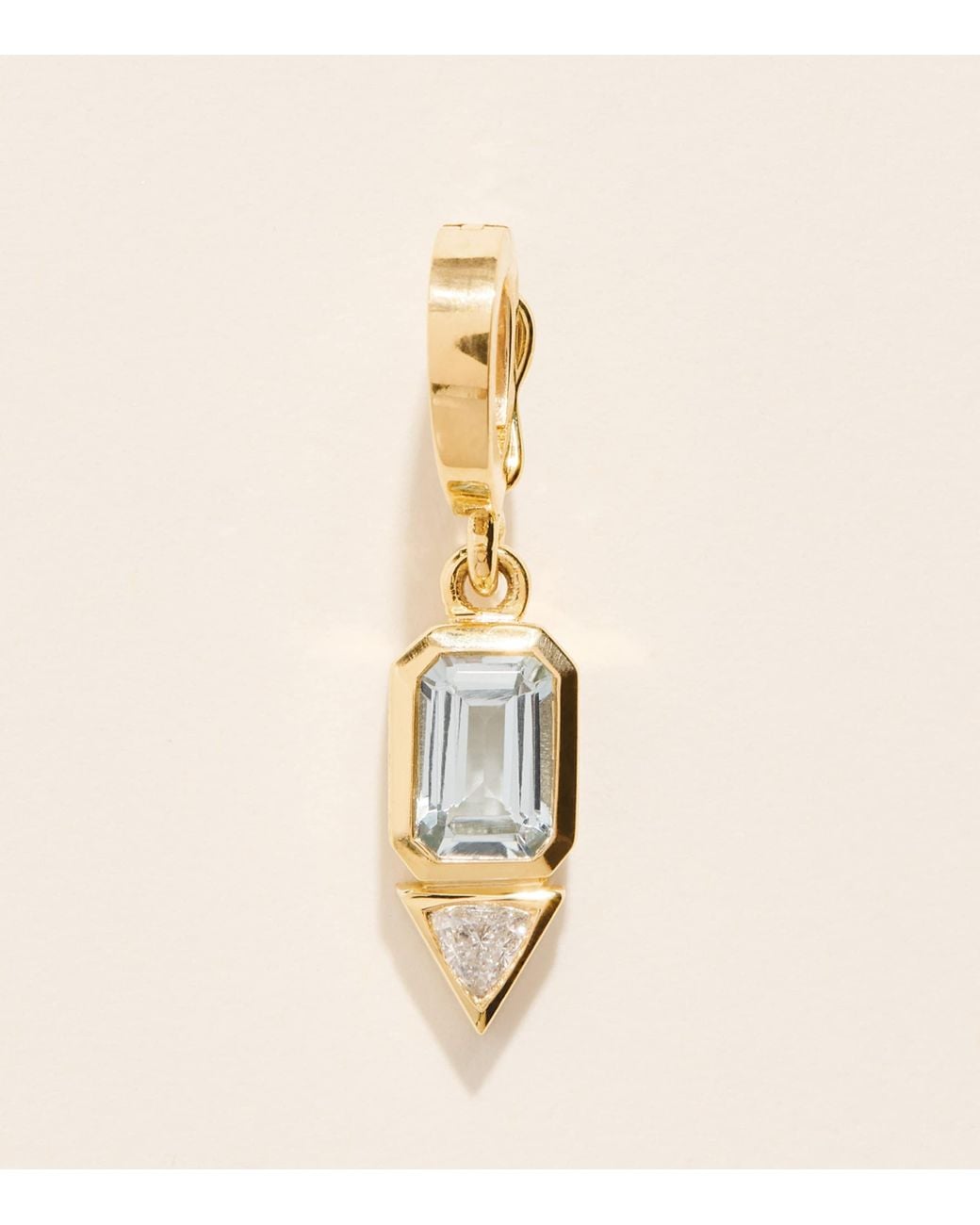 Azlee Natural Diamond And Aquamarine March Charm