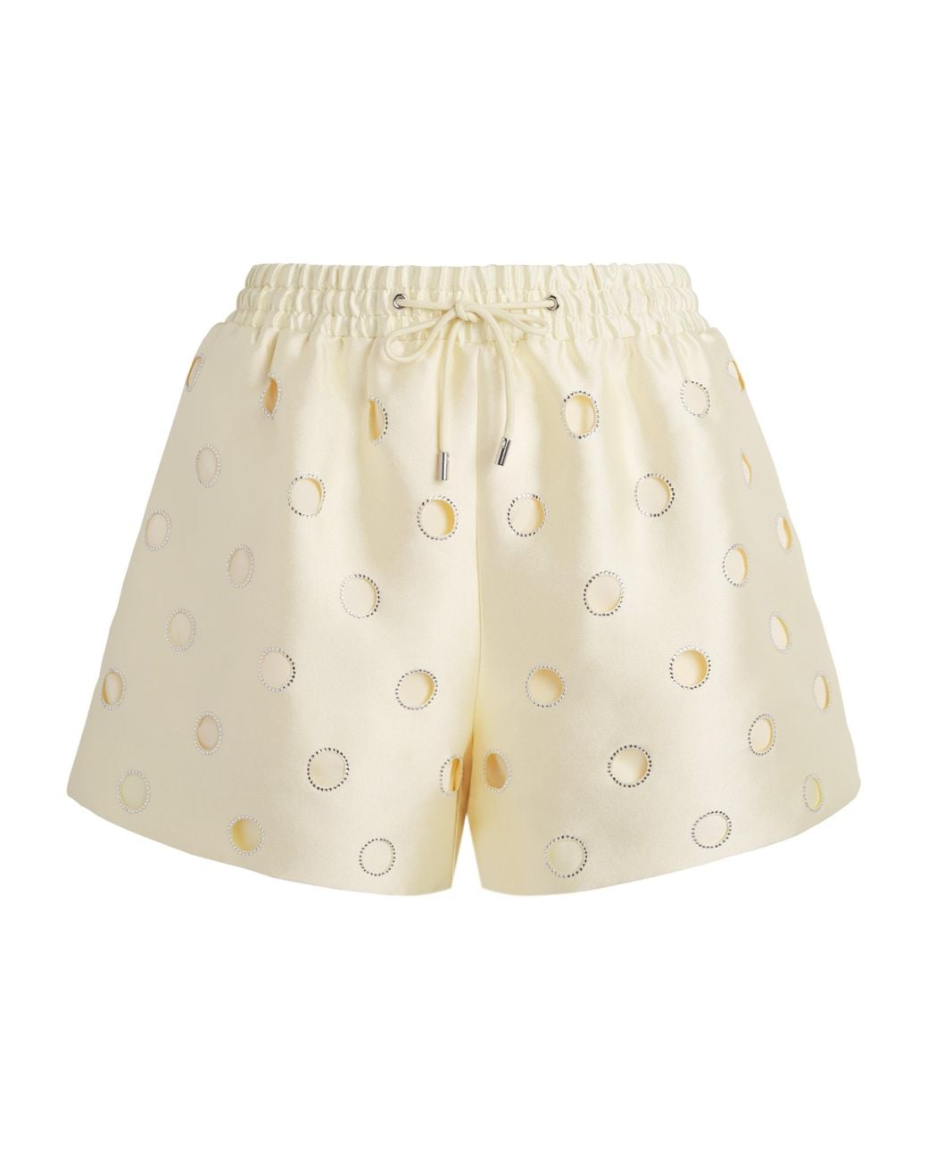 Sandro Natural Rhinestone Cut-Out Shorts