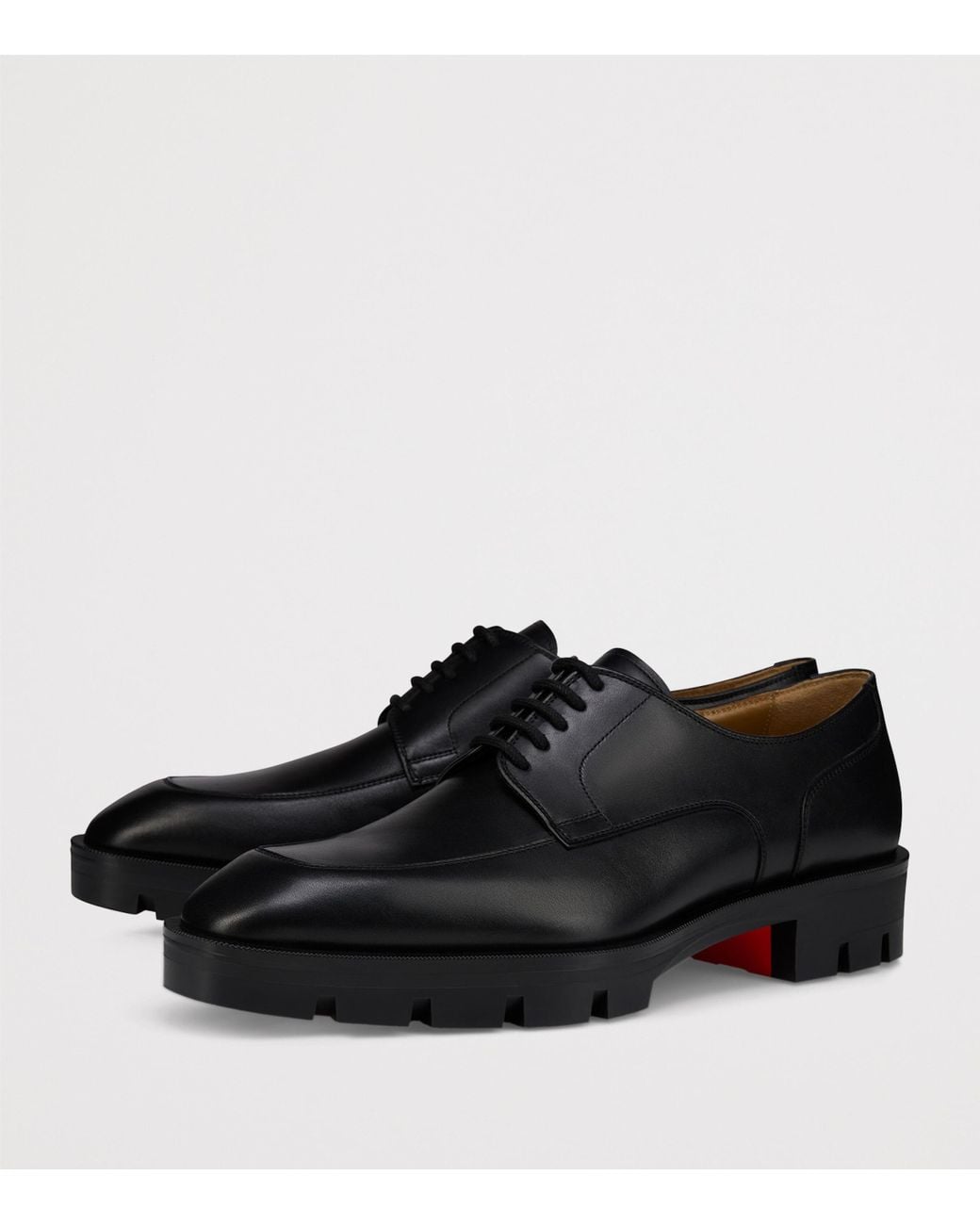 Christian Louboutin Black Davisol Lion Leather Derby Shoes for men