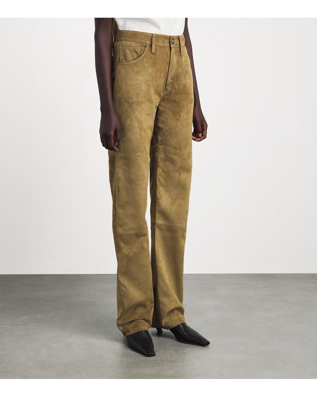 Altuzarra Natural Suede Mills Straight Trousers