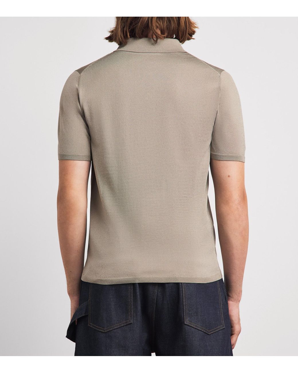 Sandro Natural Knitted Polo Shirt for men