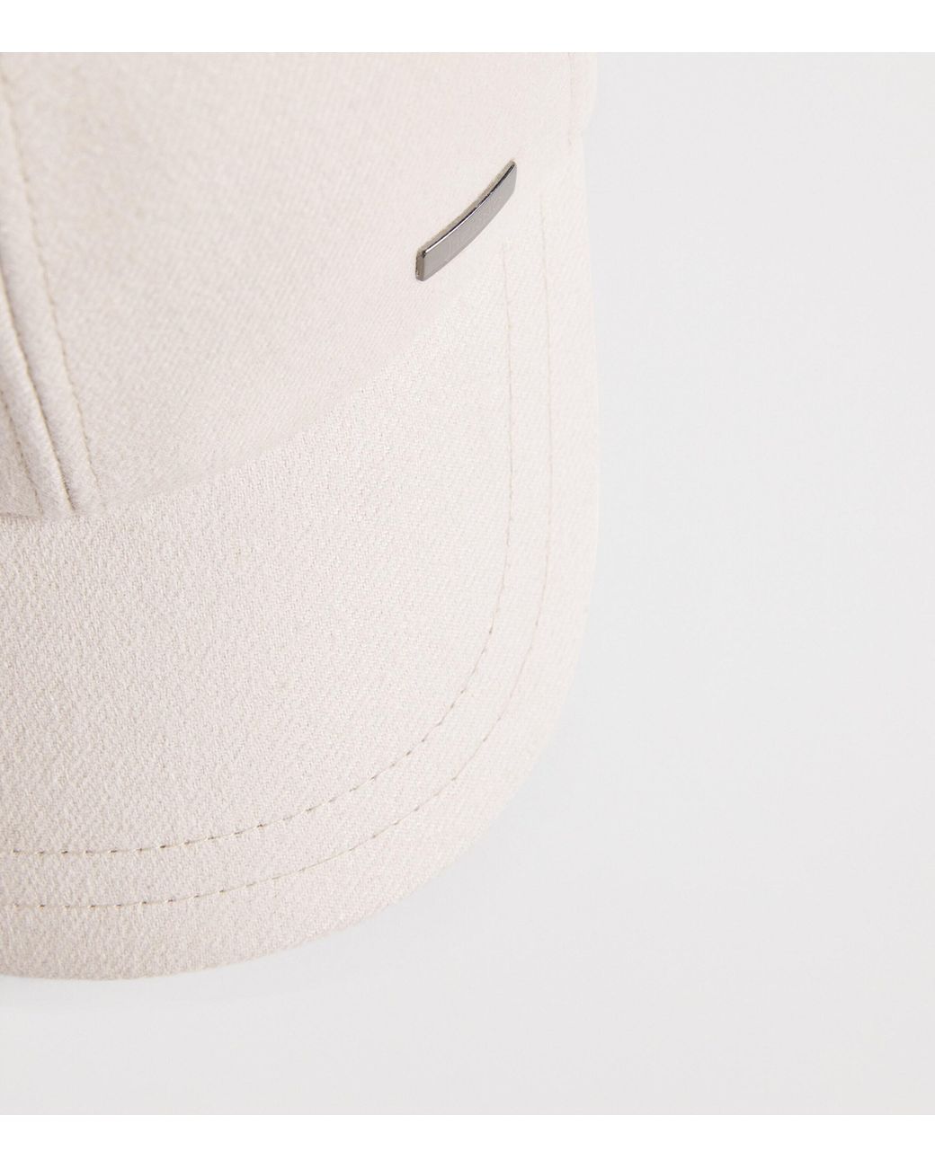 Herno White Cashmere-Silk Baseball Cap for men